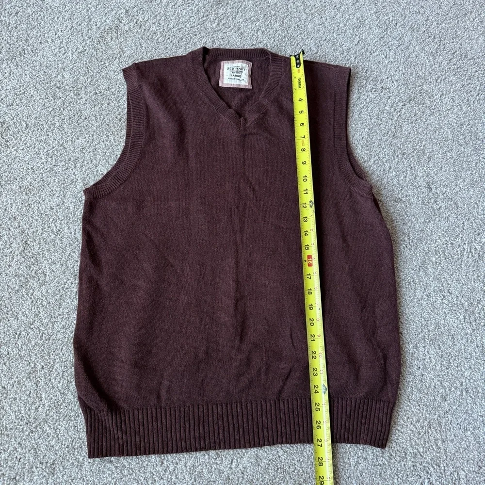 Whisky Grandpa Chocolate Brown Cotton Cashmere V Neck Sweater Vest - Picture 3 of 7